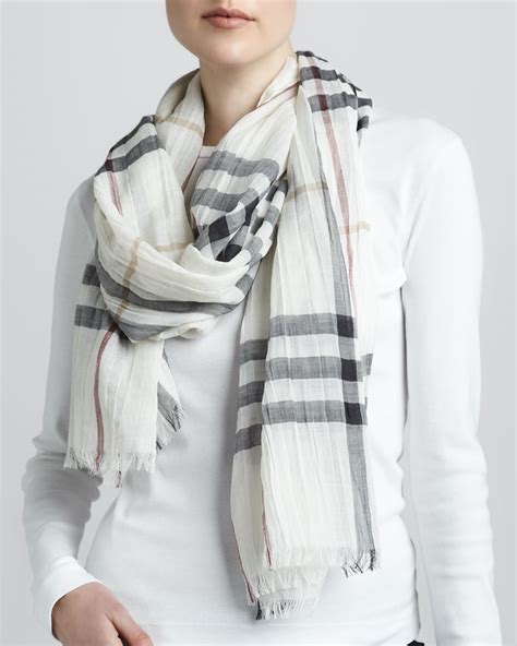 burberry gauze giant check scarf|Burberry Giant Check Gauze Scarf .